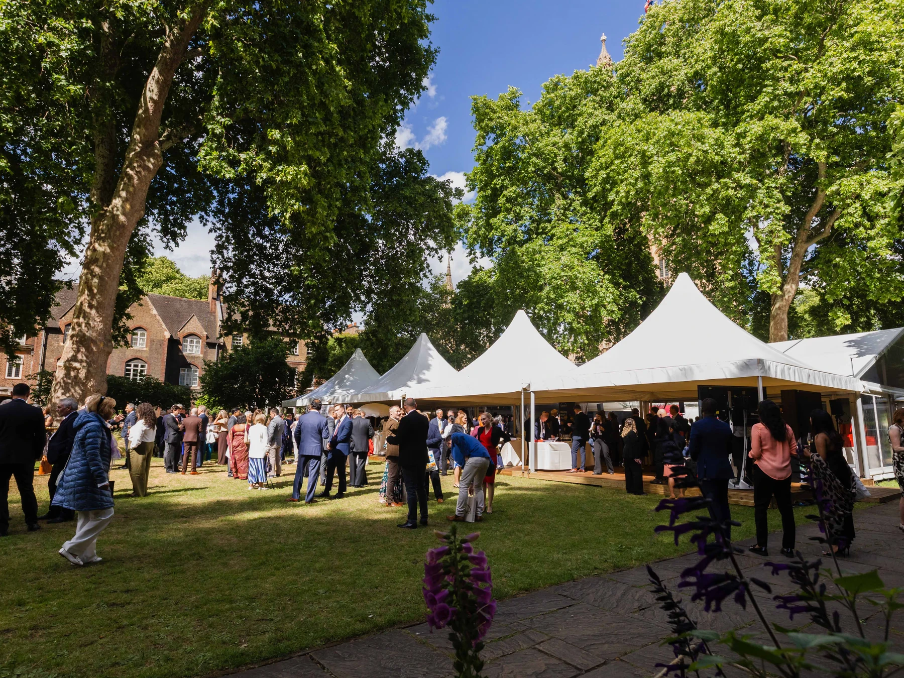 Guests gathered in College Garden at Westminster Abbey