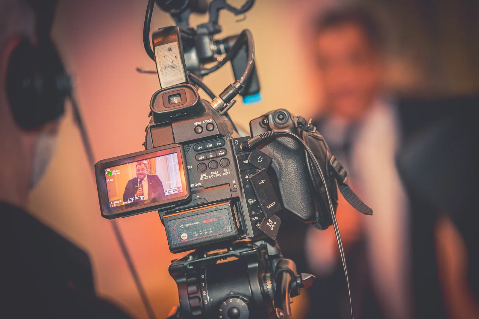 A production camera recording the occasion
