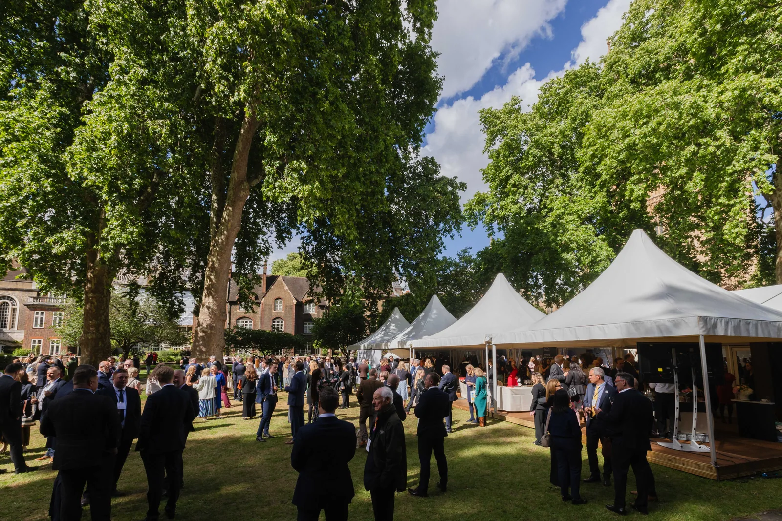 Guests and marquees in Westminster Abbey’s College Garden