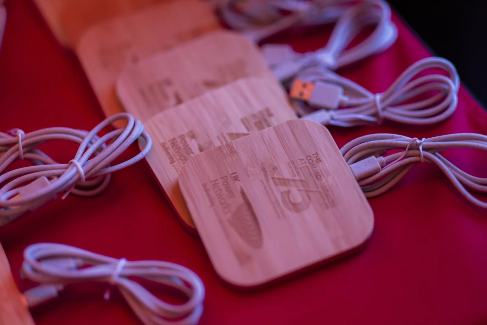 Guest name badges prepared for arrival