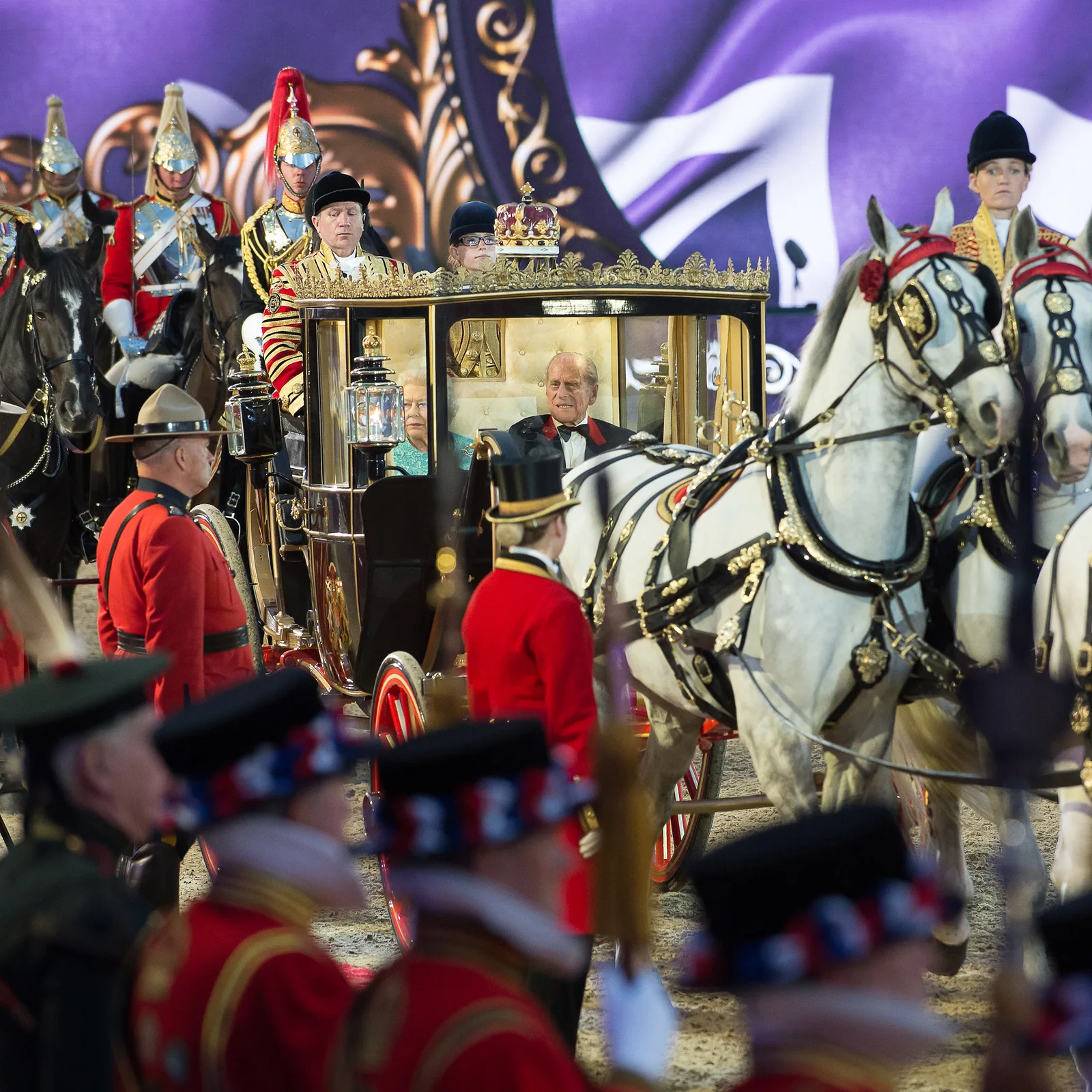 A ceremonial procession at a royal celebration