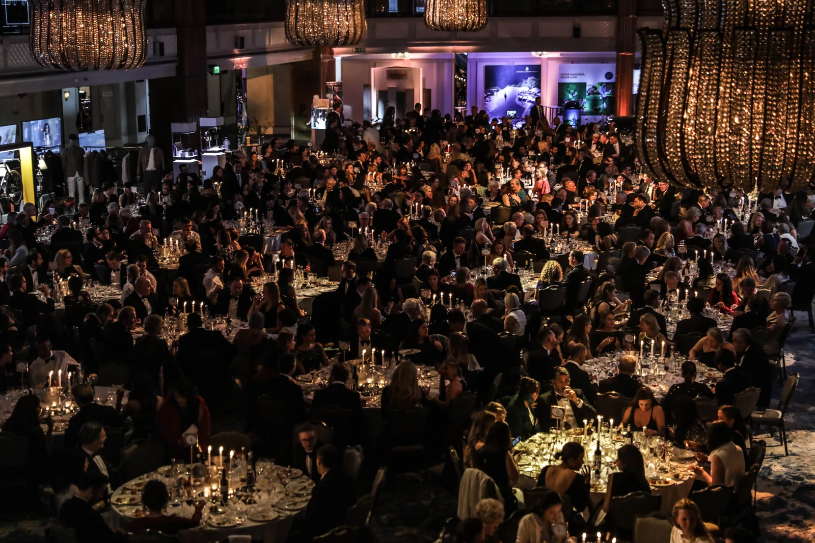A full gala dinner viewed from above