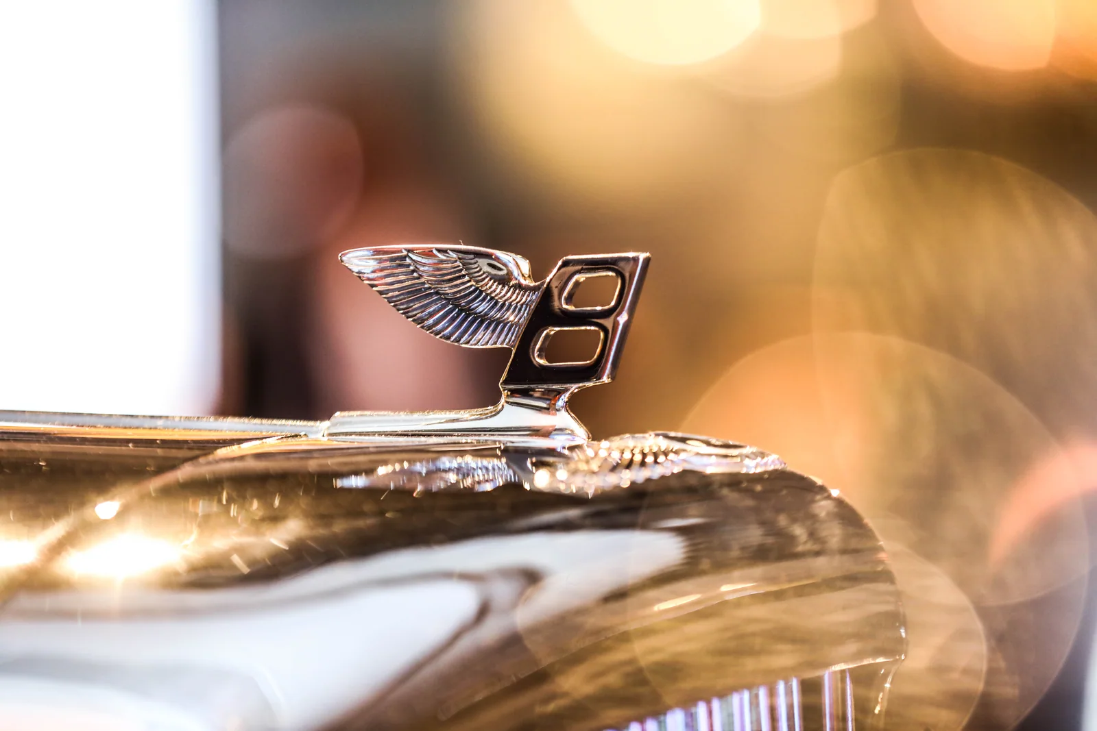 An automotive detail at a luxury event
