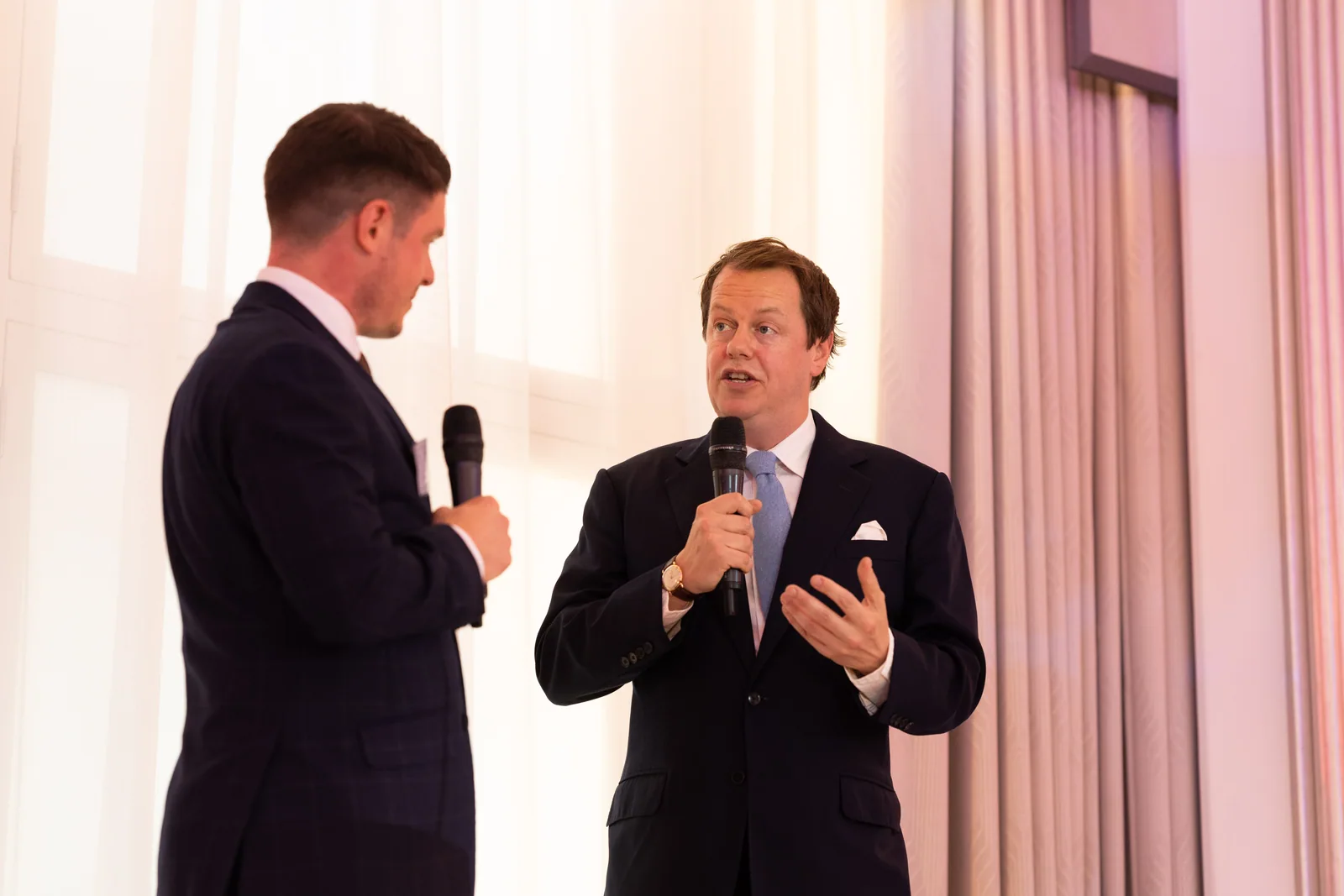 An on-stage conversation at an event